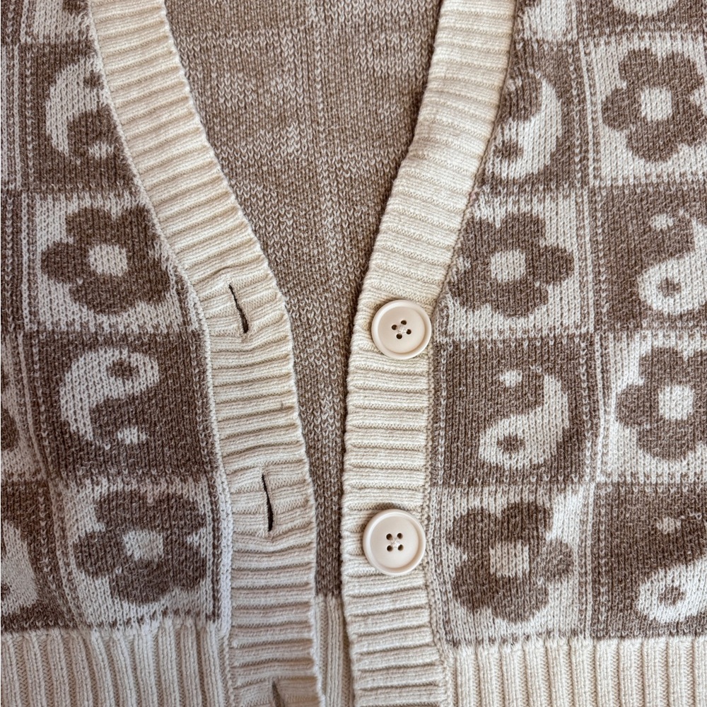 American Eagle Outfitters Beige and Cream Floral Cardigan - Picture 4 of 7